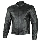 Milwaukee Leather LKM17003  Men's Premium Black Leather Motorcycle Riders Jacket with CE Armor Protecion