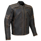 Milwaukee Leather Men's Matte Black Street CE Armored Motorcycle Vented Jacket - Reflective - LKM17012