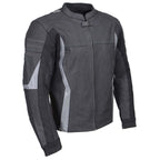 Milwaukee Leather Men's Stryde Black and Grey Matte Finish Racer Leather Motorcycle Jacket - LKM17024