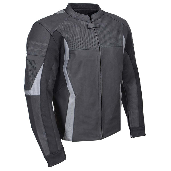 Milwaukee Leather Men's Stryde Black and Grey Matte Finish Racer