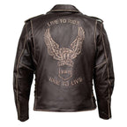 Milwaukee Leather Men's Live to Ride Classic Premium Leather CE Armored Motorcycle Jacket - Side Lace - LKM1707