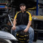 Milwaukee Motorcycle Clothing Co. Men’s Blk/Yellow Mechanic Work Shirt – w / Reflective Strip, Rider‑Built MDM11600