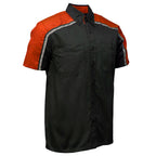Milwaukee Motorcycle Clothing Co. Men’s Blk/Orange Mechanic Work Shirt – w / Reflective Strip, Rider‑Built MDM11603