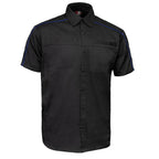 MMCC Men's Slipstream Black/Royal Blue Mechanic Work Shirt - 100% Cotton w/ Microfiber Panel - MDM11692