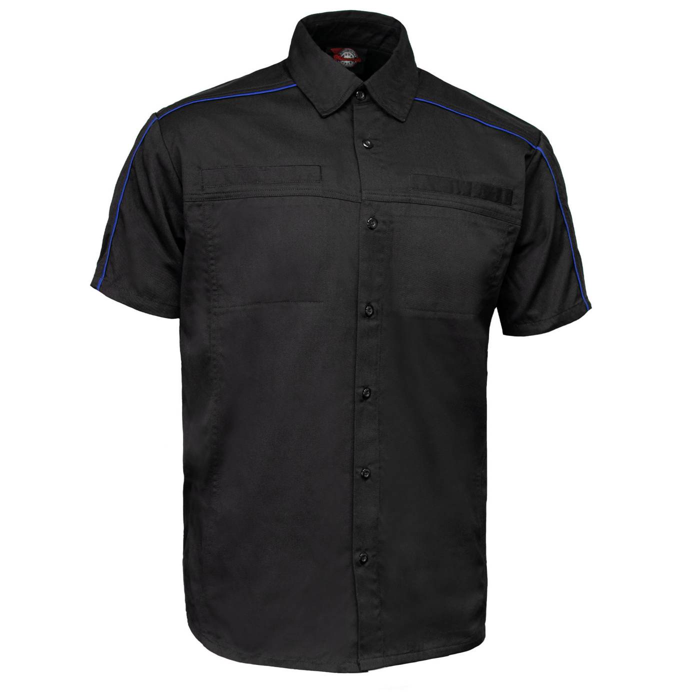 MMCC Men's Slipstream Black/Royal Blue Mechanic Work Shirt - 100% Cotton w/ Microfiber Panel - MDM11692
