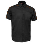 MMCC Men's Slipstream Black/Orange Mechanic Work Shirt - 100% Cotton w/ Microfiber Panel - MDM11693