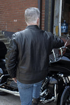 Milwaukee Leather USA MADE MLJKM5006 Men's Black Rumble Premium Leather Motorcycle Jacket