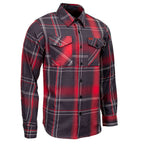 MMCC Men's Scorpion Red Black White Plaid Long Sleeve Flannel Shirt - Button-Up - MMC11601