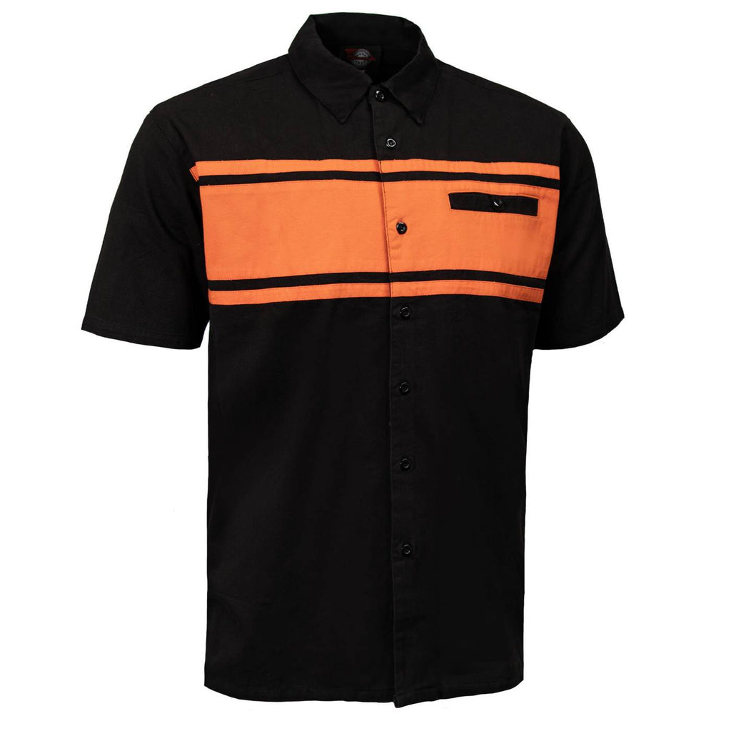 MMCC Men's Gear Head Classic Mechanic Button Up Shirt - Dual Chest Pockets - Microfiber Panel