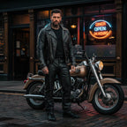 Milwaukee Motorcycle Clothing Co. Men’s Branson Black Premium Leather Biker Lined Pants –  5-Pocket  MMC50000