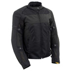 Milwaukee Leather Women's Cool Racer Black Textile Motorcycle Jacket w/ CE Armor - MPL22704