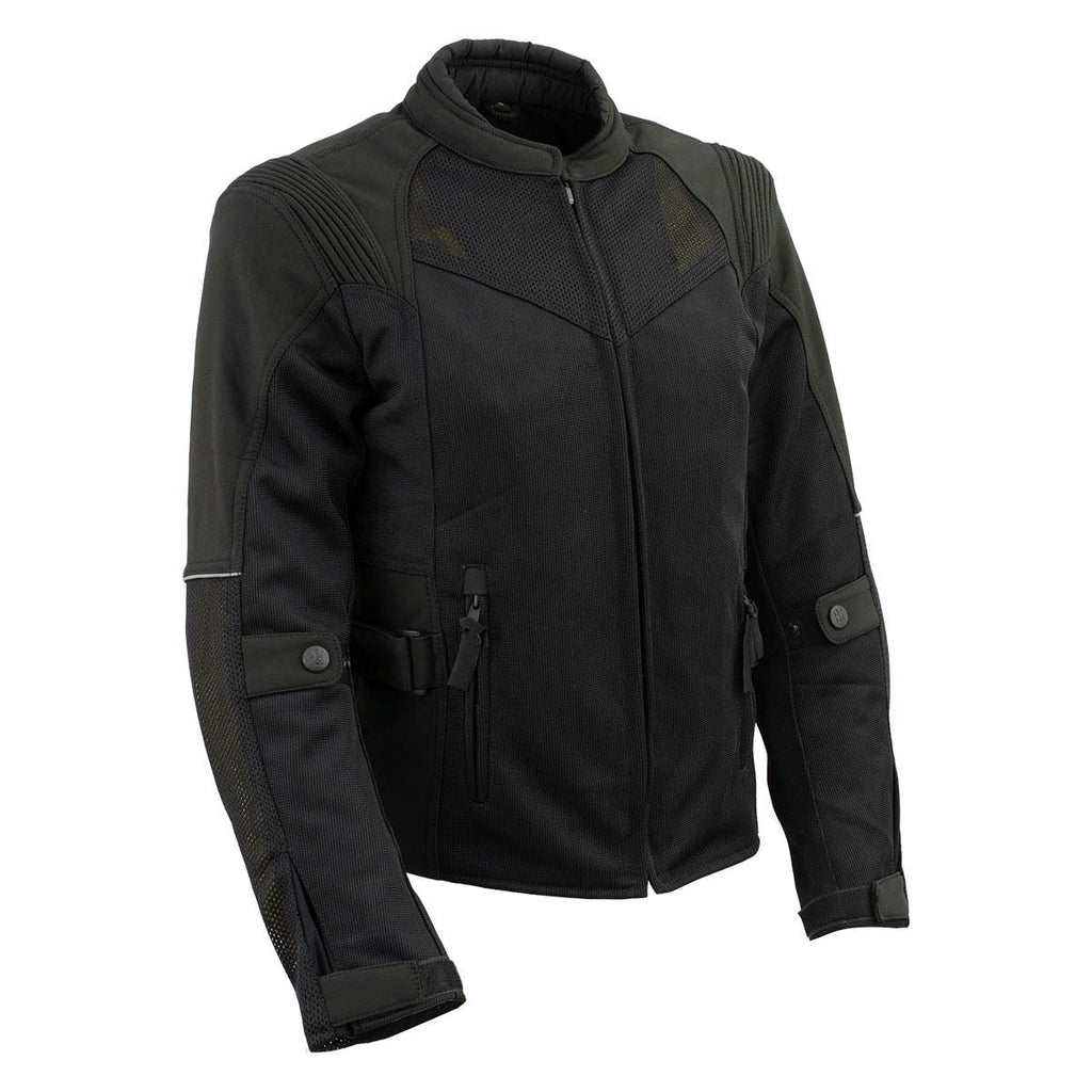 Milwaukee Leather Women's Be Cool Black Textile Motorcycle Jacket w/ CE Armor - MPL22705