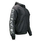 Milwaukee Leather Men's Bare Bones Black Reflective CE Armored Riding Hoodie, Shoulder and Elbow Armor - MPM1797