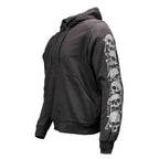 Milwaukee Leather Men's Bare Bones Black Reflective Skull CE Armored Riding Hoodie, Shoulder & Elbow Armor - MPM1797