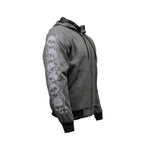 Milwaukee Leather Men's Bare Bones Charcoal Reflective CE Armored Riding Hoodie, Shoulder-Elbow Armor - MPM1798