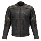 Milwaukee Leather Men's Matte Black Street CE Armored Motorcycle Vented Jacket - Reflective - LKM17012