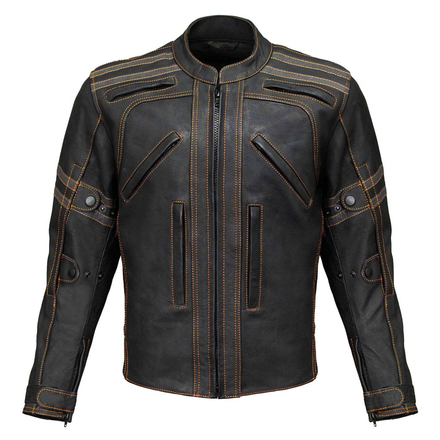 Milwaukee Leather Men's Matte Black Street CE Armored Motorcycle Vented Jacket - Reflective - LKM17012