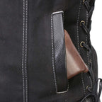 Milwaukee Leather MDL4052 Women's 'Skelly' Black Motorcycle Denim Vest w/ Skull Embroidery