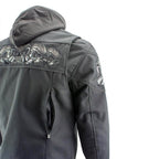 Milwaukee Leather Men's Vengeance Black Armored Textile Motorcycle Jacket with Skull Embroidery - MPM17019