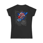 2025 Sturgis Motorcycle Rally Patriotic Roses Ladies Black T-Shirt GMX