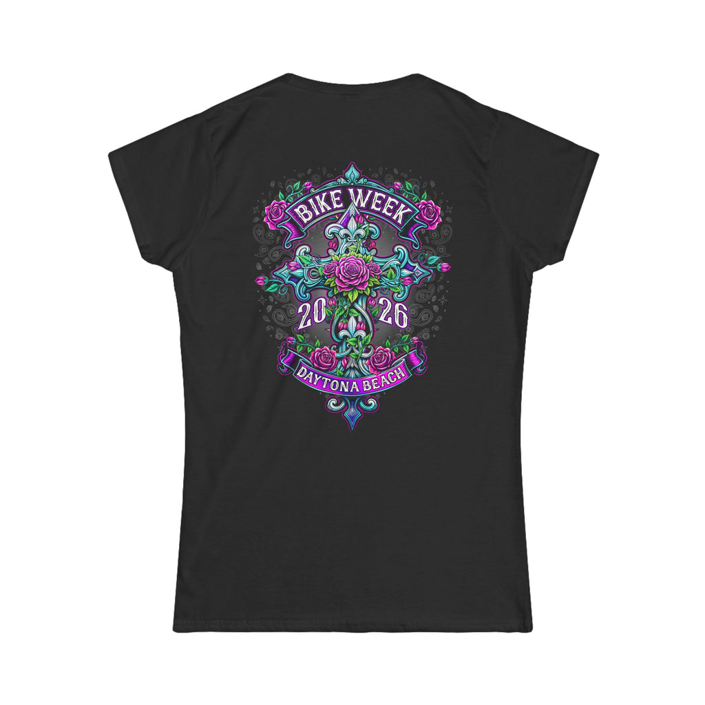 Daytona 2026 Cross De Lis Ladies Black T-Shirt