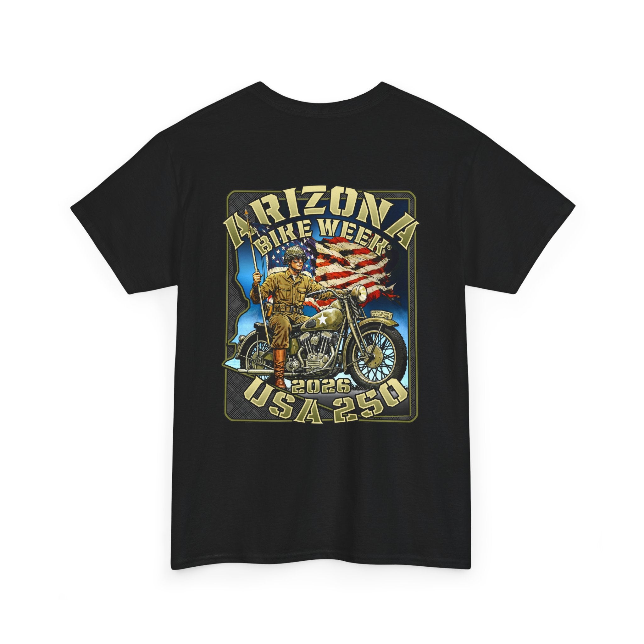 Arizona 2026 Military Biker Mens Black T-Shirt