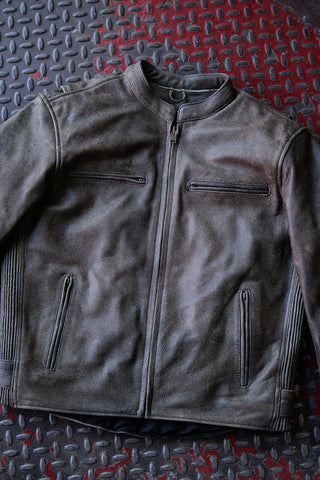 Milwaukee Leather MLM1503 Men's Distressed Brown Racer Motorcycle Vented Leather Rider Jacket