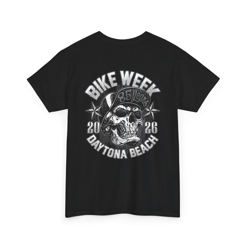 Daytona 2026 Snapback Skull Mens Black T-Shirt