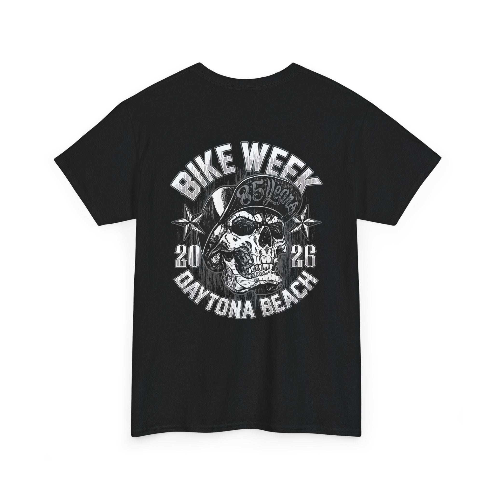 Daytona 2026 Snapback Skull Mens Black T-Shirt