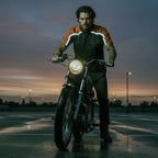 Milwaukee Motorcycle Clothing Co. Men’s Blk/Orange Mechanic Work Shirt – w / Reflective Strip, Rider‑Built MDM11603