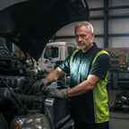 Milwaukee Motorcycle Clothing Co. Men’s Blk/Green Mechanic Work Shirt – w / Reflective Strip, Rider‑Built MDM11611
