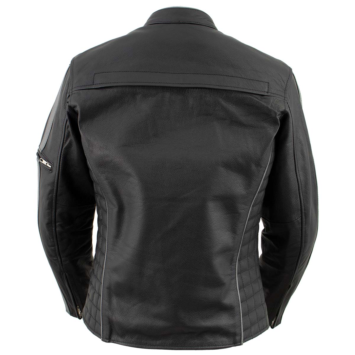 Milwaukee Leather LKL27000 Women’s Vented Premium Black Leather Jacket with Silver Trim