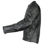 Milwaukee Leather LKM17003  Men's Premium Black Leather Motorcycle Riders Jacket with CE Armor Protecion