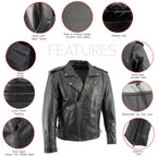 Milwaukee Leather LKM17004 Men's Classic Premium Black Vented Motorcycle Leather Biker Riders Jacket