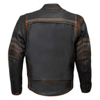 Milwaukee Leather Men's Matte Black Street CE Armored Motorcycle Vented Jacket - Reflective - LKM17012