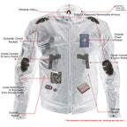 Milwaukee Leather LKM17015 Men's Premium Black Leather Vented Racer Style Motorcycle Bker Jacket w/ CE Armor
