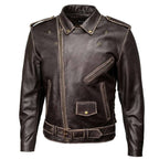 Milwaukee Leather Men's Live to Ride Classic Retro Brown Premium Leather CE Armored Motorcycle Jacket - Side Lace - LKM1707