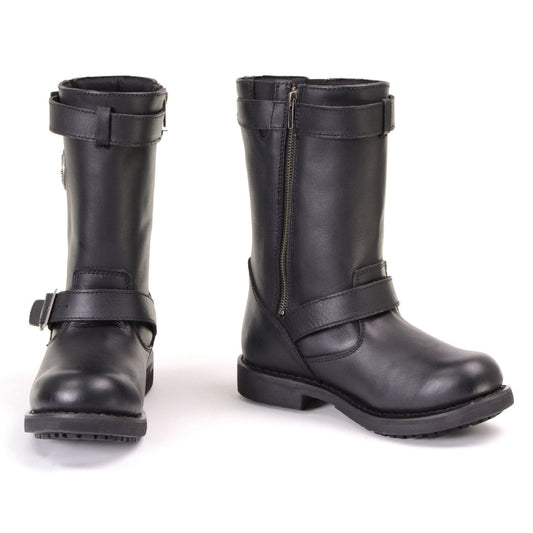 Milwaukee Leather MBL9359 Women's Black 11-Inch Classic Engineer Motorcycle Leather Boots