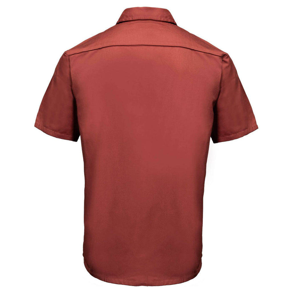 MMCC Men's Orange Super Duty Classic Mechanic Button Up Shirt - 2 Chest Pockets - Microfiber Panel - MDM11627
