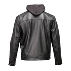 Milwaukee Leather Men's Leather Shirt Jacket with Removable Hoodie and Patch Access - MLM1614