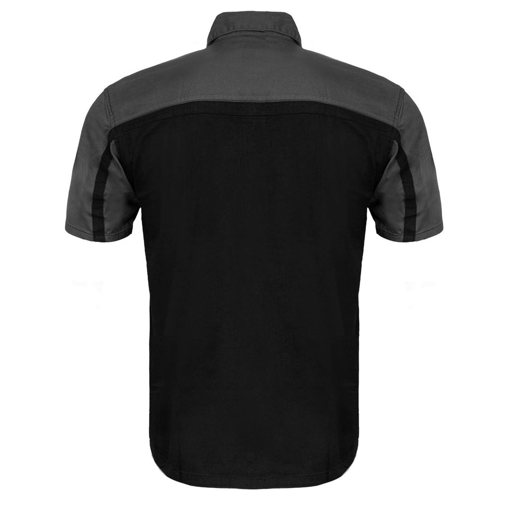MMCC Men's Gear Head Classic Mechanic Button Up Shirt - Dual Chest Pockets - Microfiber Panel - Rider Ready - MMC16011