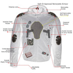 Milwaukee Leather Men's Flight 1300D Nylon Motorcycle Jacket with CE Armor and Removable Hoodie - MPM17017
