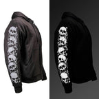 Milwaukee Leather Men's Bare Bones Black Reflective CE Armored Riding Hoodie, Shoulder and Elbow Armor - MPM1797
