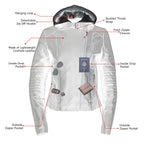 Milwaukee Leather LKL2737 Women's Black Premium Leather Motorcycle Biker Racer Style Scuba Jacket w/ Hoodie
