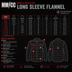 MMCC Burnline Men's Black Gray Orange Plaid Flannel Shirt - 100% Cotton Long Sleeve Button-Up - MMC11623