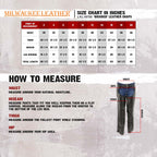 Milwaukee Leather Women's Black Braided Leather Motorcycle Chaps w/ Stretch Panels, Adjustable Fit - LKL16700