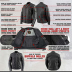 Milwaukee Leather LKL27000 Women’s  Black with Silver Multi Vented Leather Motorcycle Jacket