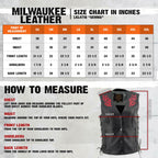 Milwaukee Leather Women's Gemma Black Leather Motorcycle Vest with Side Laces