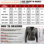 Milwaukee Leather Men's Classic Armored Black Leather Motorcycle Jacket w/ CE Armor - LKM17020