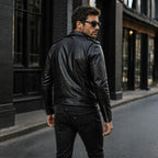 Milwaukee Leather Men's Classic Armored Black Leather Motorcycle Jacket w/ CE Armor - LKM17020